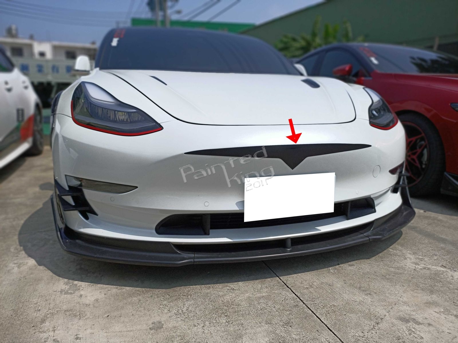 2020 Fit For Tesla Model 3 Fastback 4d Sedan Front Bumper Gille Sticker